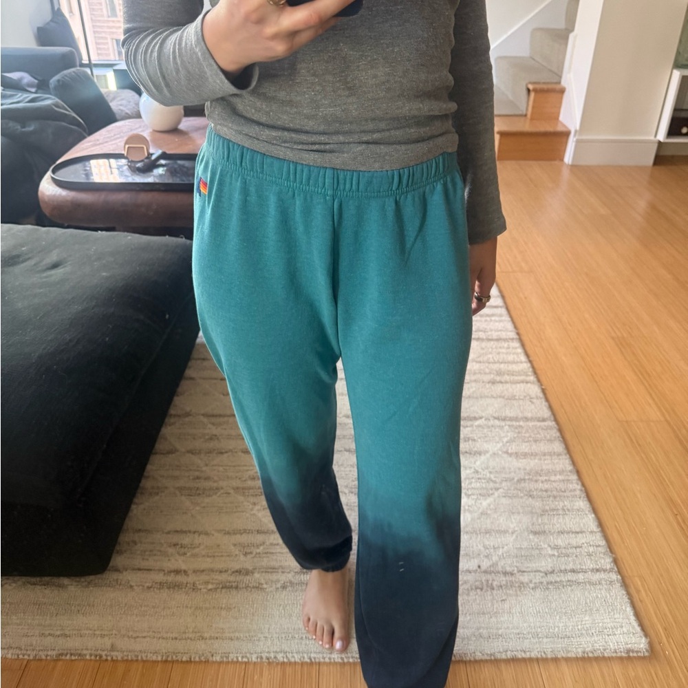 Aviator Nation Teal and blue Ombre Joggers